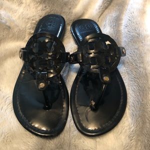 Tory Burch patent leather miller sandals
